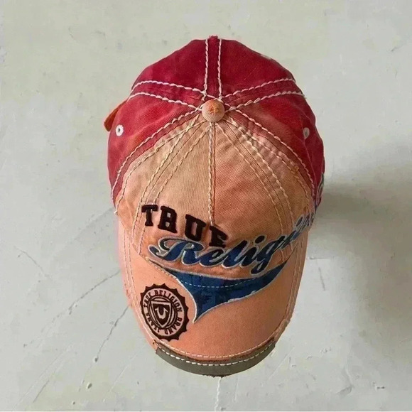 True Religion Bandana Distressed Embroidered Baseball Trucker Hat Cap NWT - Picture 7 of 12